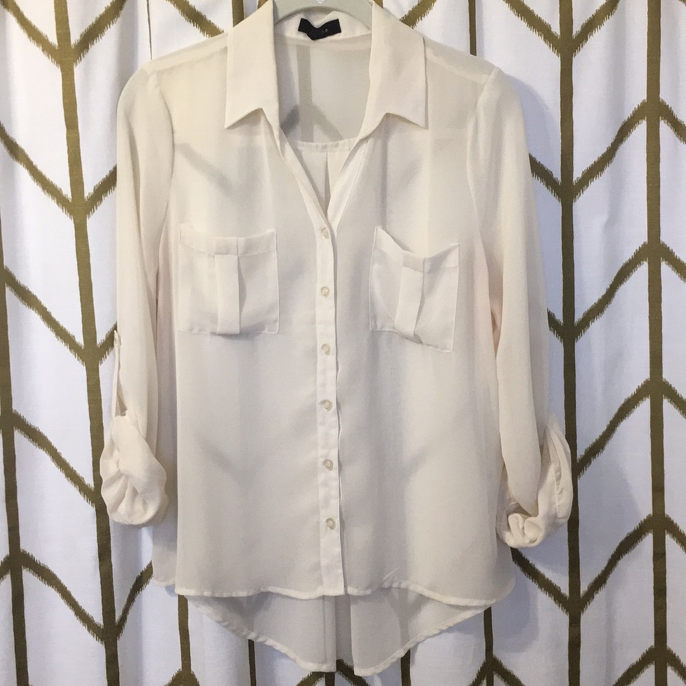 White sheer blouse
